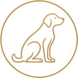 Grafik - Hund im Sitzen